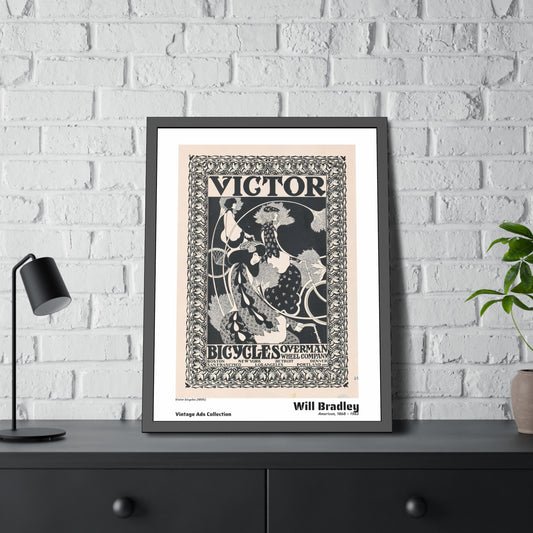 Victor bicycles (1895) by Will Bradley / Affiche Encadrée Série Vintage Ads Collection