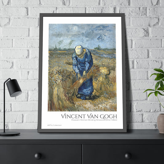 Peasant Woman Binding Sheaves (After Millet) by Vincent Van Gogh / Affiche Encadrée série ART's Collection
