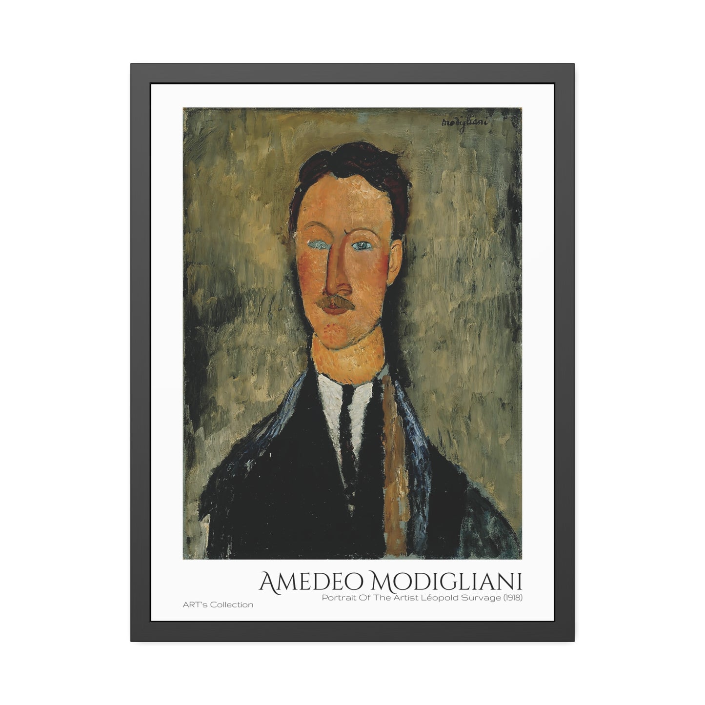 Portrait Of The Artist Léopold Survage (1918) by Amedeo Modigliani  / Affiche Encadrée série ART's Collection