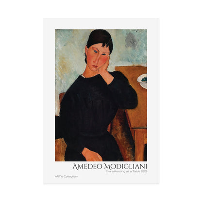 Elvira Resting at a Table (1919) by Amedeo Modigliani / Affiche imprimée - Série ART's Collection