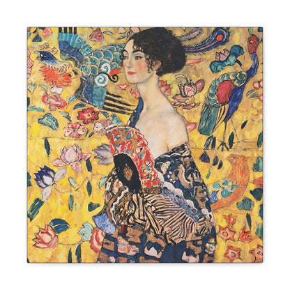 Woman with fan (1917-1918) by Gustav Klimt / Reproduction Fine Art sur Toile / Flanc Large Epaisseur 3.2 cm - 1.25 inch