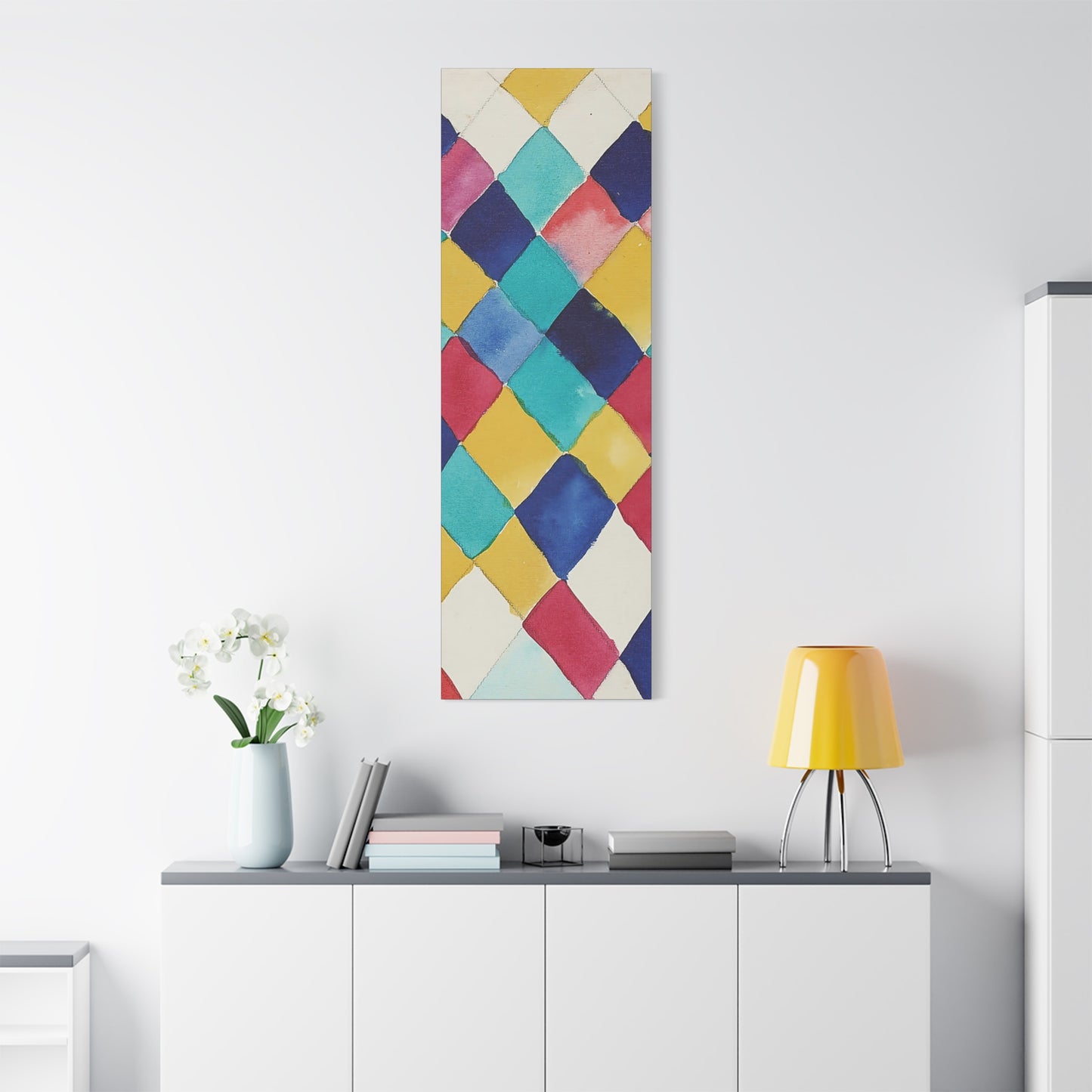 Farbstudie mit Rauten (1913) by Wassily Kandinsky / Reproduction Fine Art sur Toile / Epaisseur 3,2cm - 1'25 po