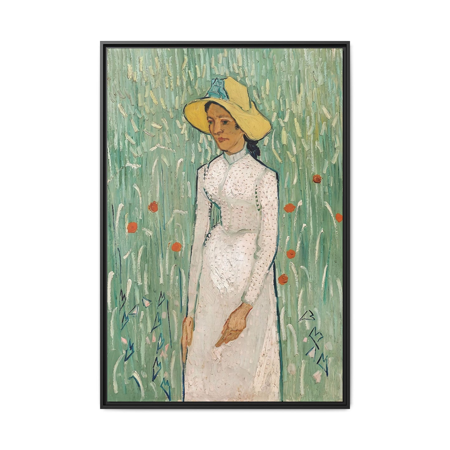 Girl in White (1890) by Vincent van Gogh / Toile encadrée sur caisse américaine