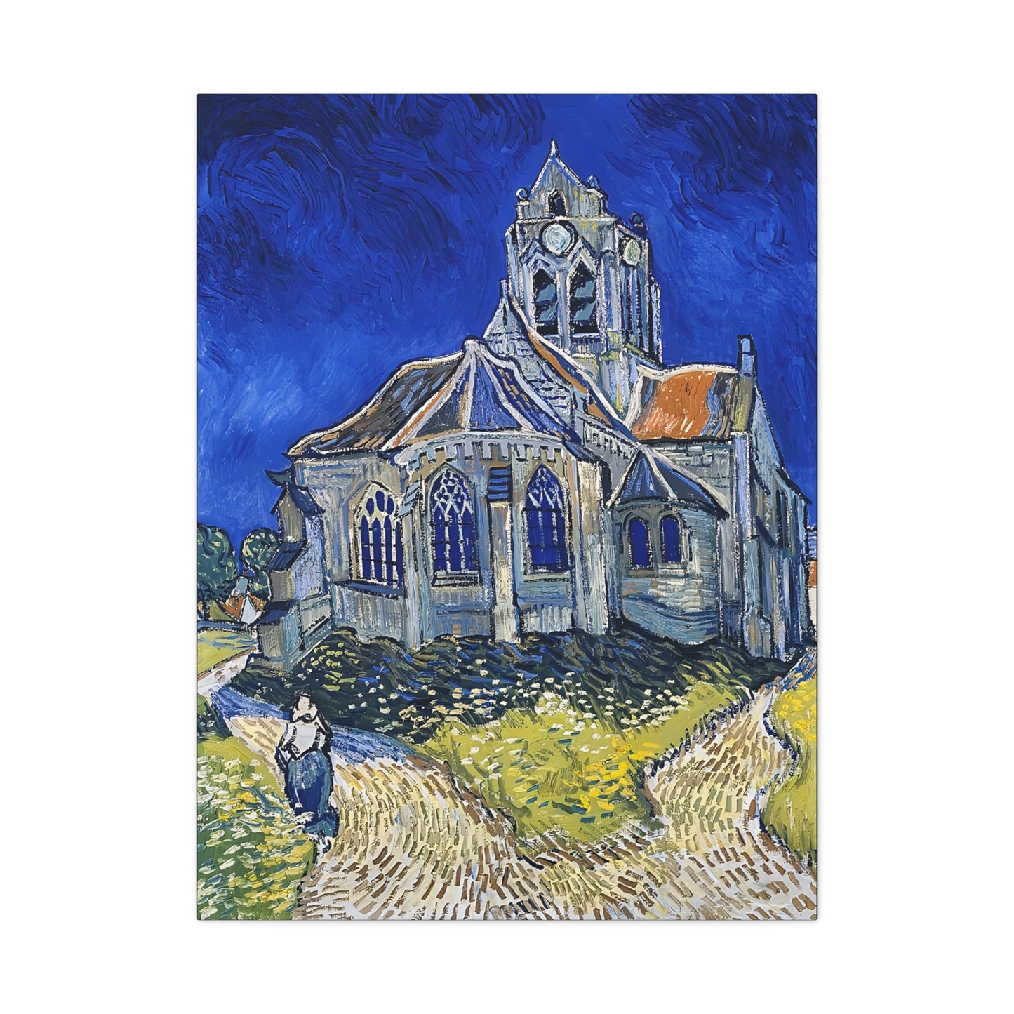 The Church in Auvers-sur-Oise (1890)  by Vincent van Gogh  / Reproduction Fine Art sur Toile / Epaisseur 3,2cm - 1'25 po