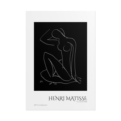 Nu assis (1952) version noire et blanche by Henri Matisse / Affiche imprimée - Série ART's Collection