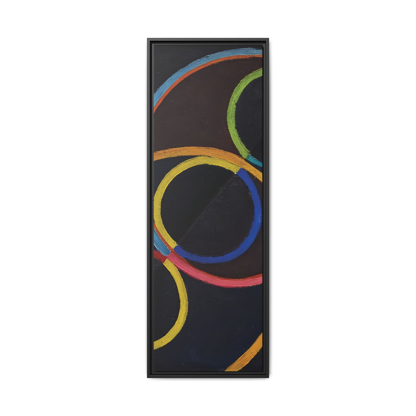 Relief noir avec des cercles de couleur  by Robert Delaunay  / Toile encadrée sur caisse américaine