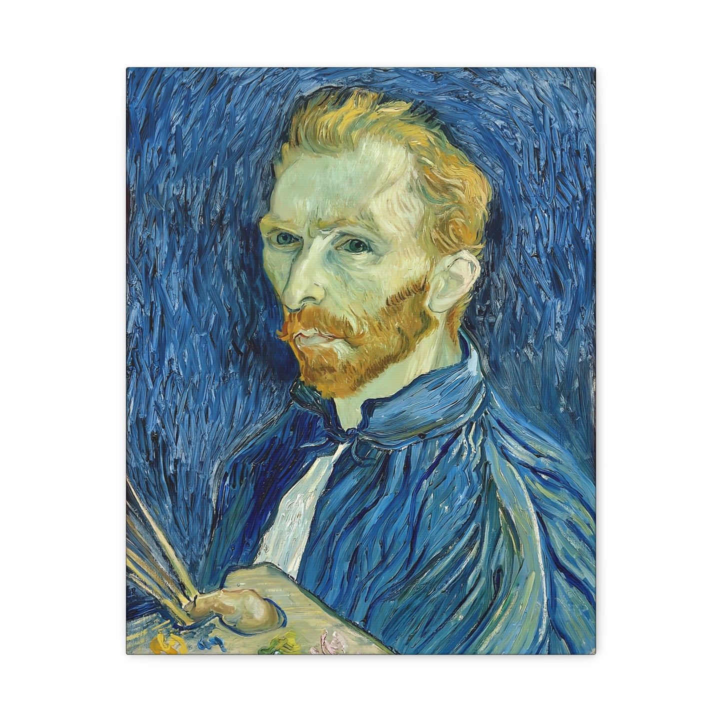 Self-Portrait (1889) by Vincent van Gogh  / Reproduction Fine Art sur Toile / Epaisseur 3,2cm - 1'25 po