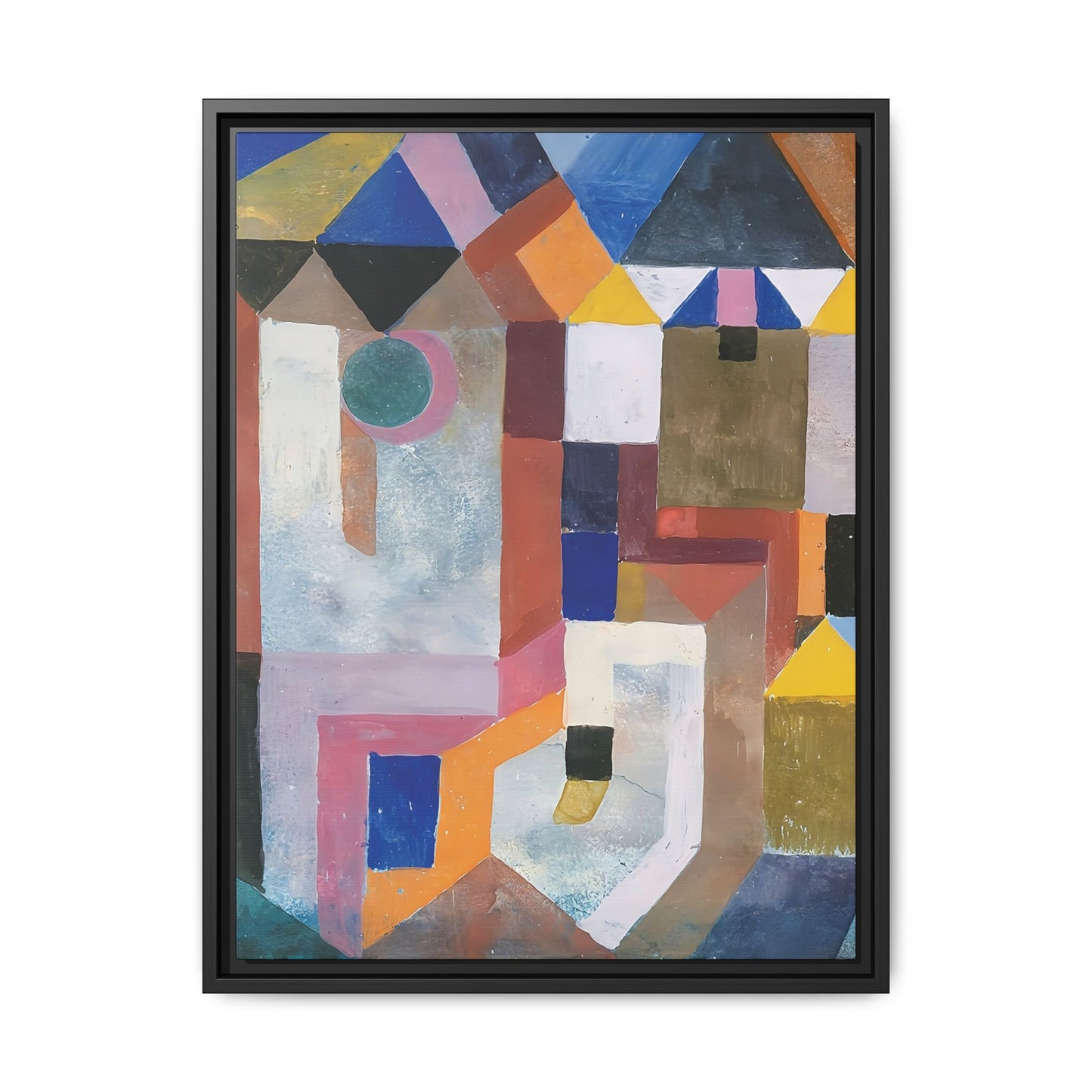 Colorful Architecture (1917) by Paul Klee / Toile encadrée sur caisse américaine