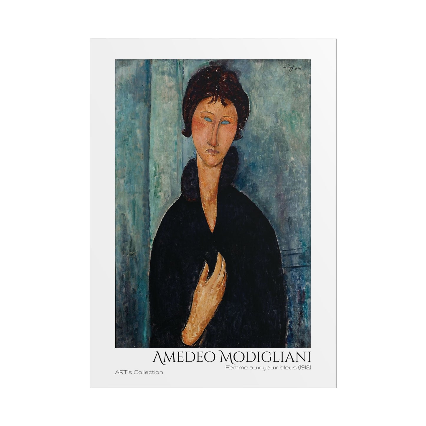 Femme aux yeux bleus (1918) by Amedeo Modigliani / Affiche imprimée - Série ART's Collection
