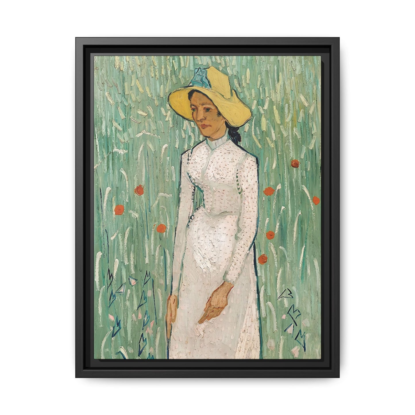 Girl in White (1890) by Vincent van Gogh / Toile encadrée sur caisse américaine