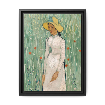 Girl in White (1890) by Vincent van Gogh / Toile encadrée sur caisse américaine