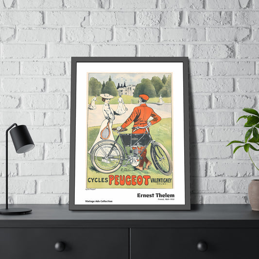 Cycles Peugeot by Ernest Thelem / Affiche Encadrée Série Vintage Ads Collection