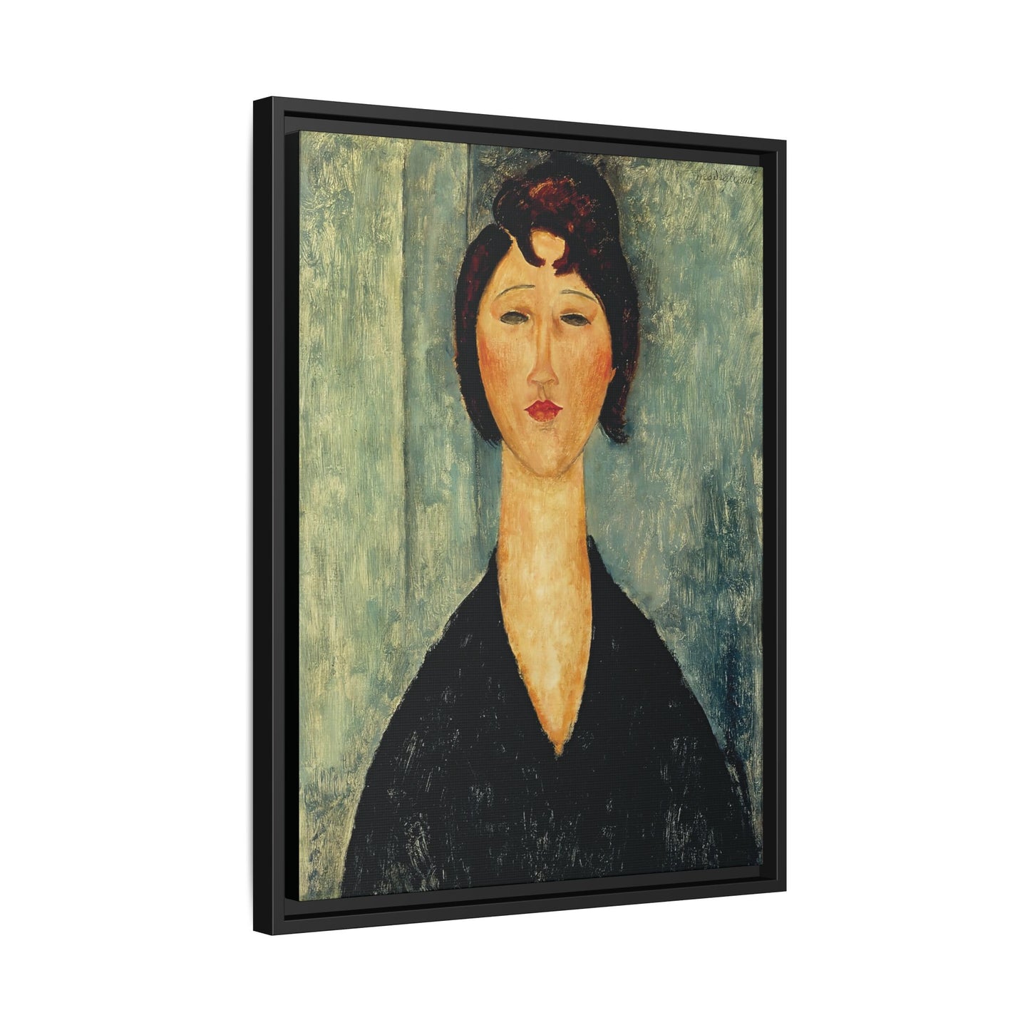 Portrait of a Young Woman (1918)  by Amedeo Modigliani / Toile encadrée sur caisse américaine