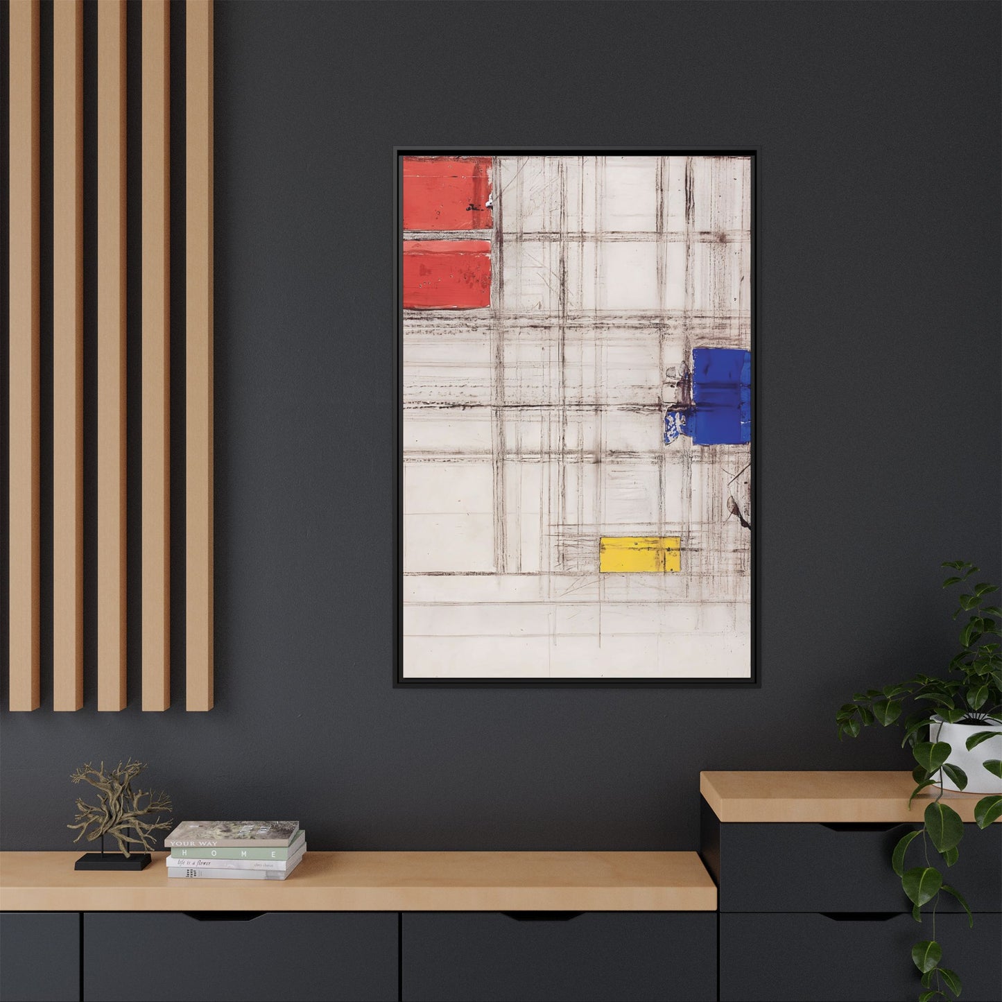Study for a Composition (1940-1941) by Piet Mondrian  / Toile encadrée sur caisse américaine