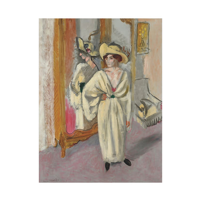 Femme en blanc debout devant une glace (1918-1919) by Henri Matisse / Reproduction Fine Art sur Toile /  Epaisseur 3.2 cm - 1.25 inch