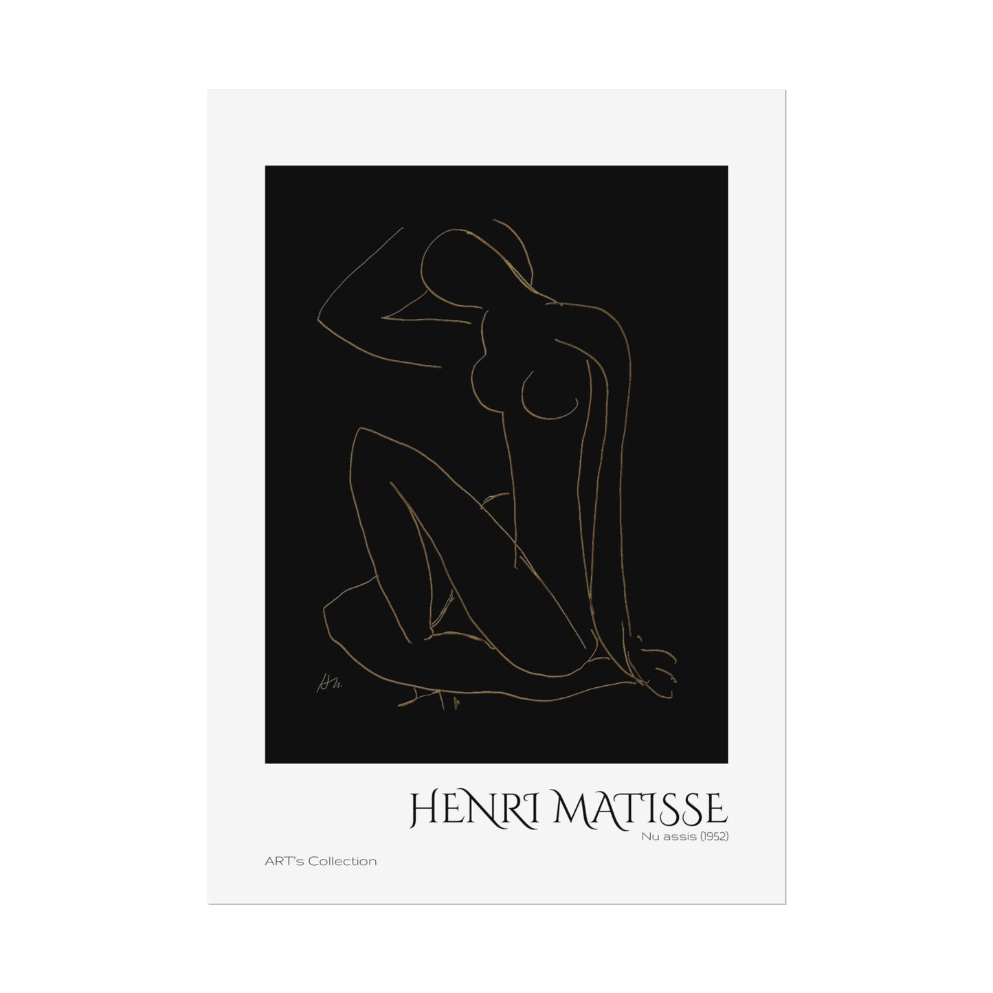 Nu assis (1952) version imposition by Henri Matisse / Affiche imprimée - Série ART's Collection