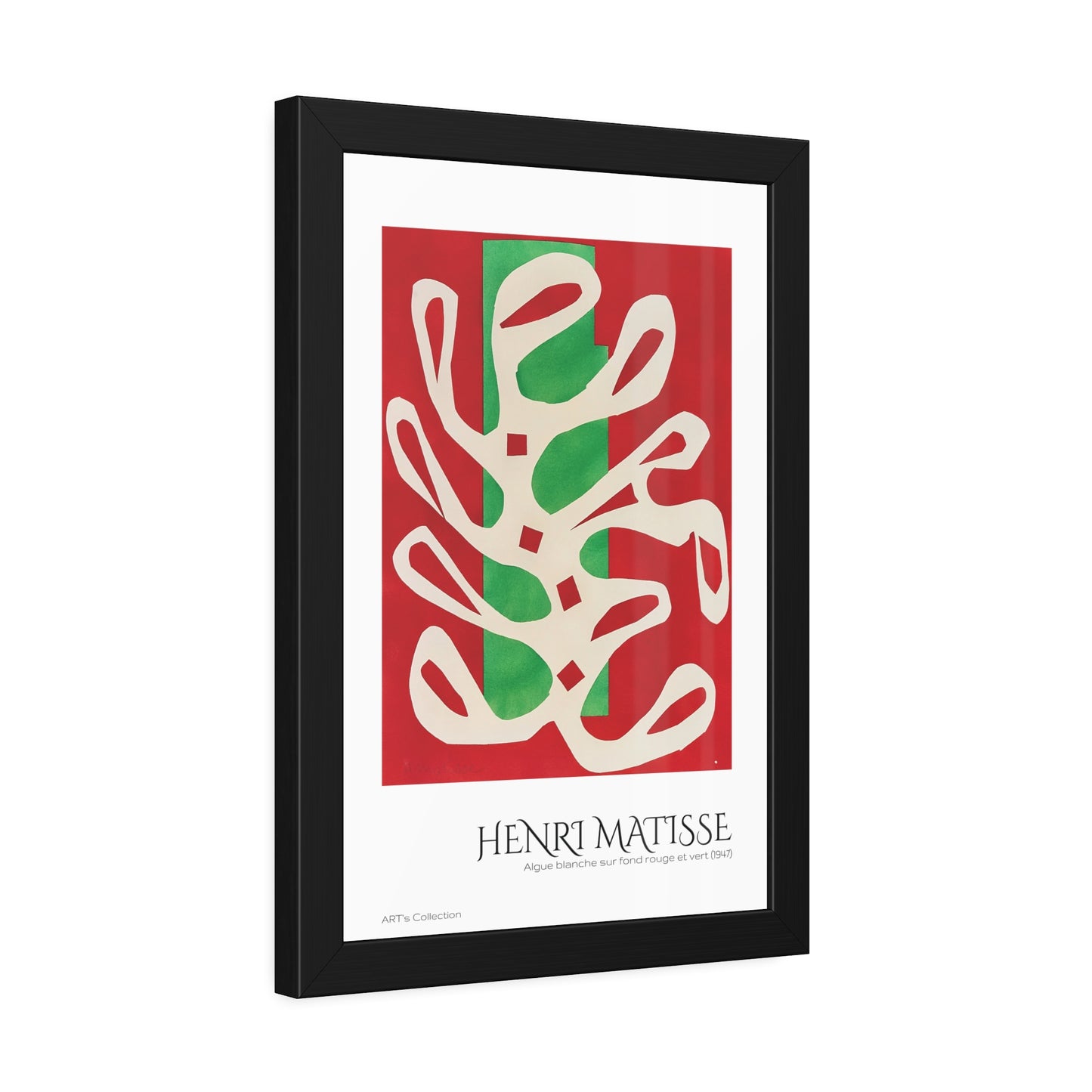 Algue blanche sur fond rouge et vert (1947) by Henri Matisse / Affiche Encadrée série ART's Collection