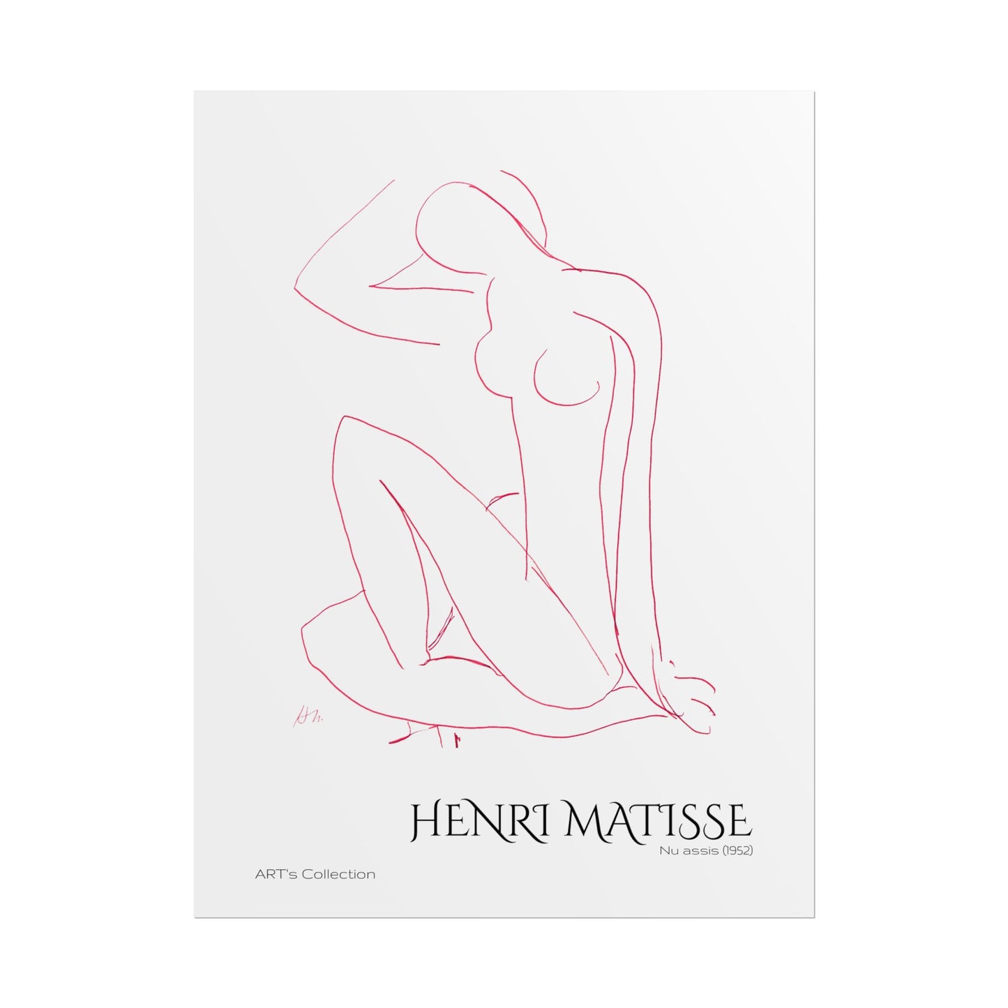 Nu assis (1952) version rouge by Henri Matisse / Affiche imprimée - Série ART's Collection