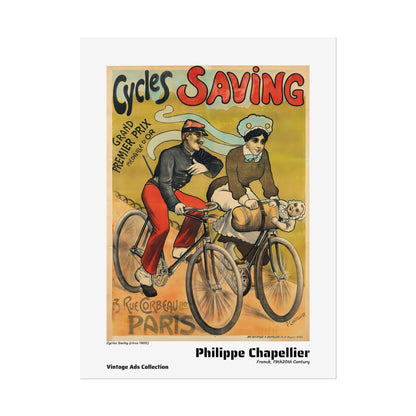 Cycles Saving (circa 1900) by Philippe Chapellier / Affiche imprimée - Série Vintage Ads Collection