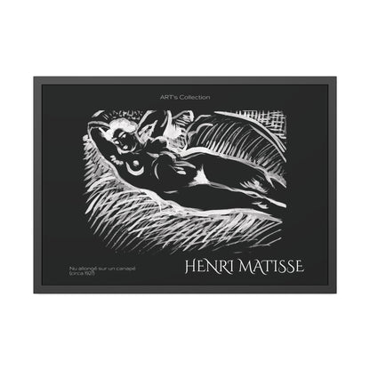 Nu allongé sur un canapé (circa 1927) black édition by Henry Matisse  / Affiche Encadrée série ART's Collection
