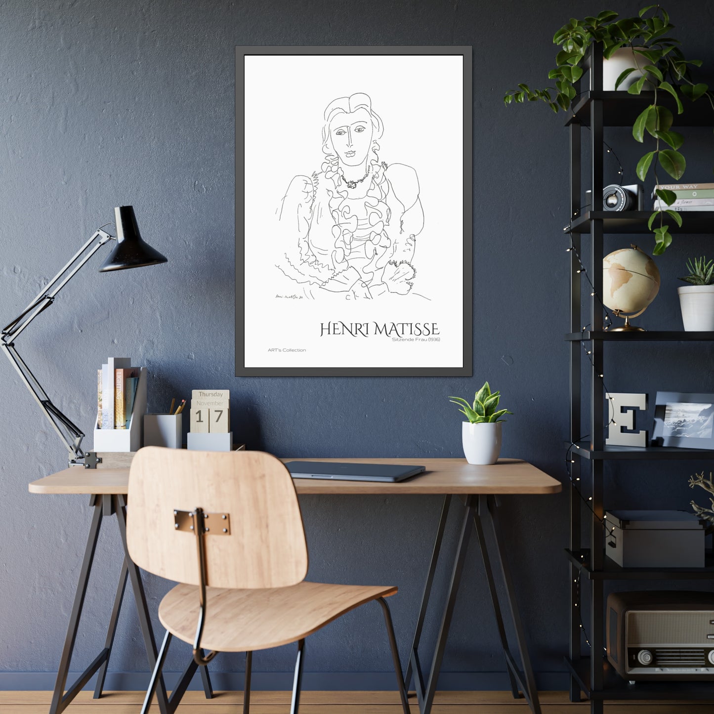 Sitzende Frau (1936) by Henri Matisse  / Affiche Encadrée série ART's Collection