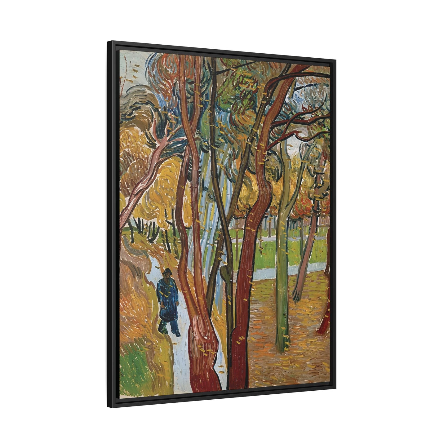 The garden of Saint Paul's Hospital (The fall of the leaves) by Vincent van Gogh / Toile encadrée sur caisse américaine