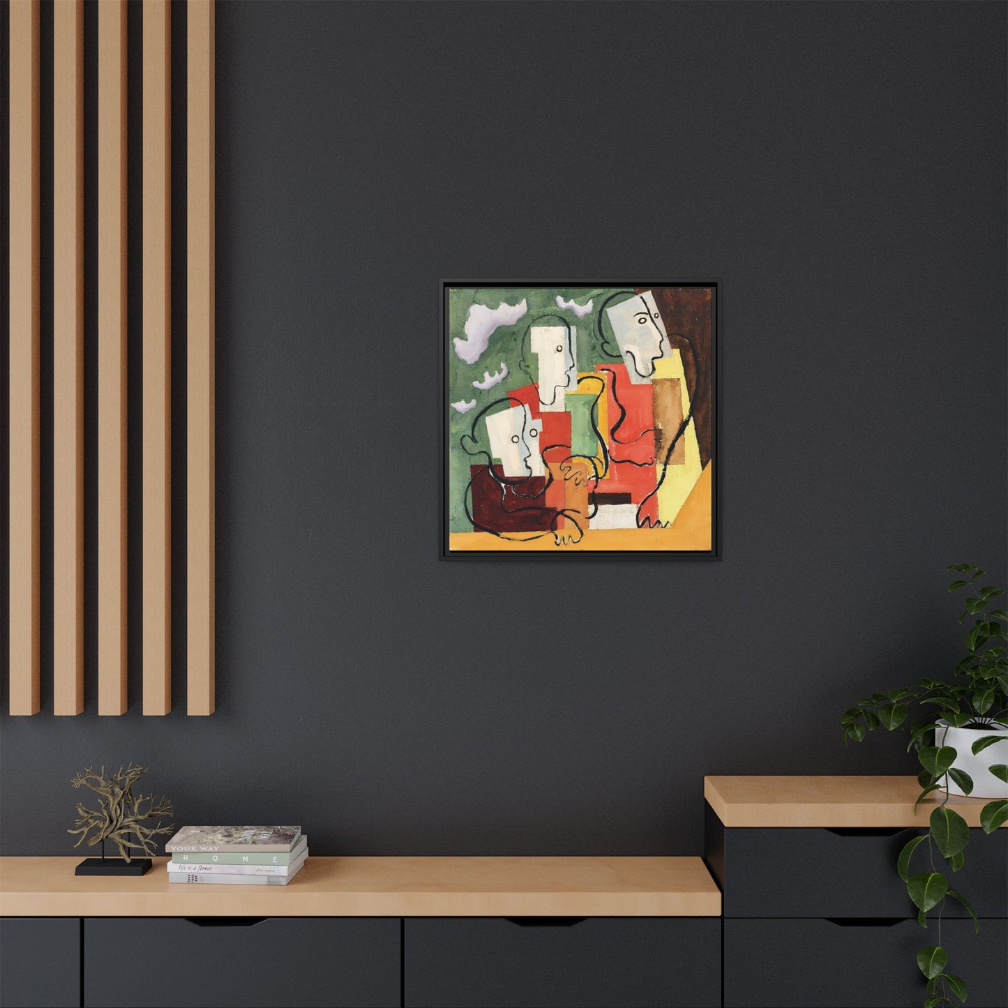 Trois personnages (1928) by Louis Marcoussis / Toile encadrée sur caisse américaine