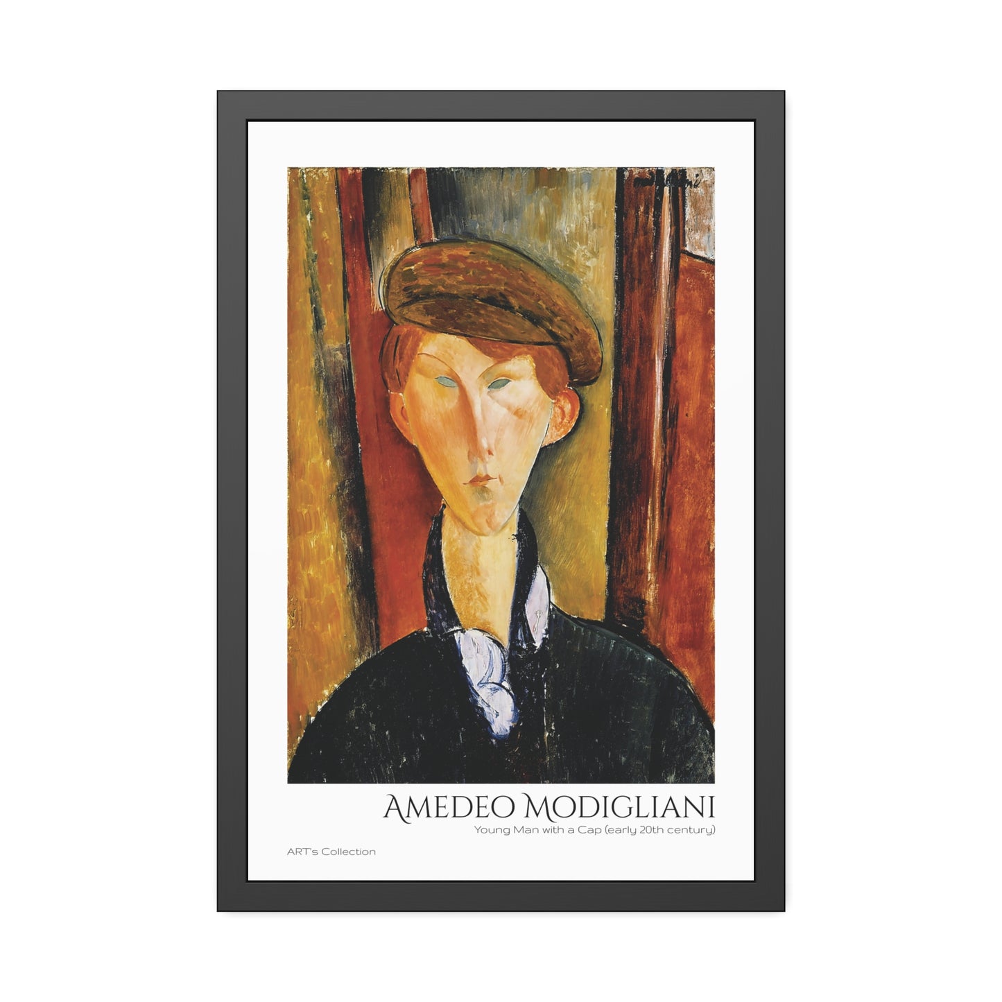 Young Man with a Cap (early 20th century) by Amedeo Modigliani  / Affiche Encadrée série ART's Collection