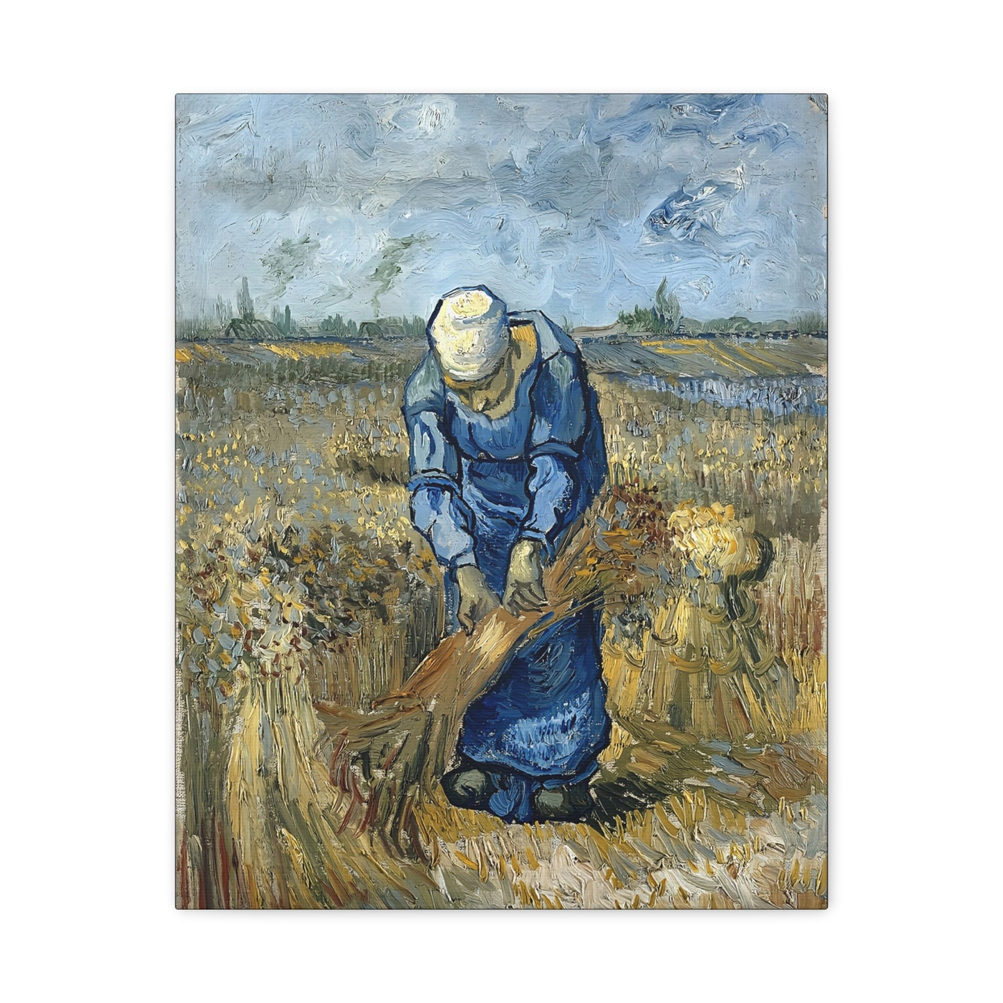Peasant Woman Binding Sheaves (After Millet) by Vincent van Gogh  / Reproduction Fine Art sur Toile / Epaisseur 3,2cm - 1'25 po