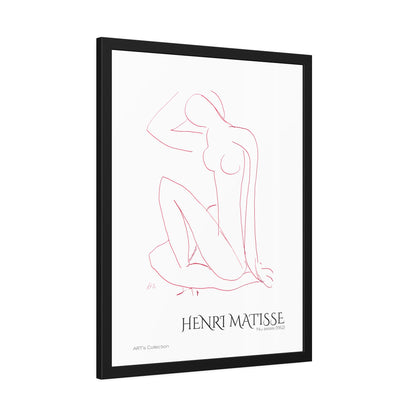Nu assis (1952) by Henri Matisse version rouge/ Affiche Encadrée série ART's Collection
