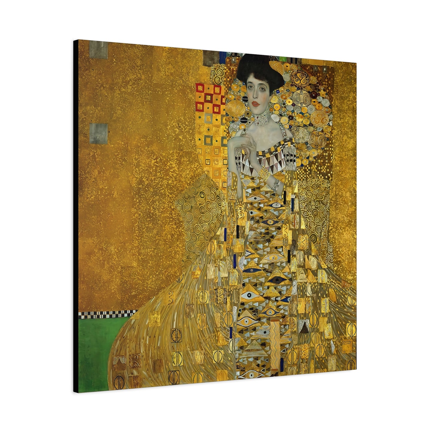 Portrait of Adele Bloch-Bauer I (1907) by Gustav Klimt / Reproduction Fine Art sur Toile / Flanc Large Epaisseur 3.2 cm - 1.25 inch