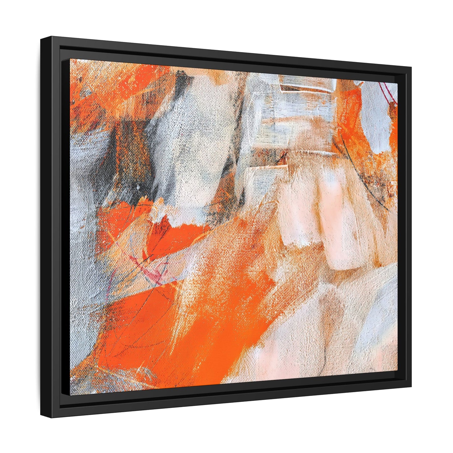 Tableau Intemporel Mandarine "Série Sign Collections" / Toile encadrée sur caisse américaine