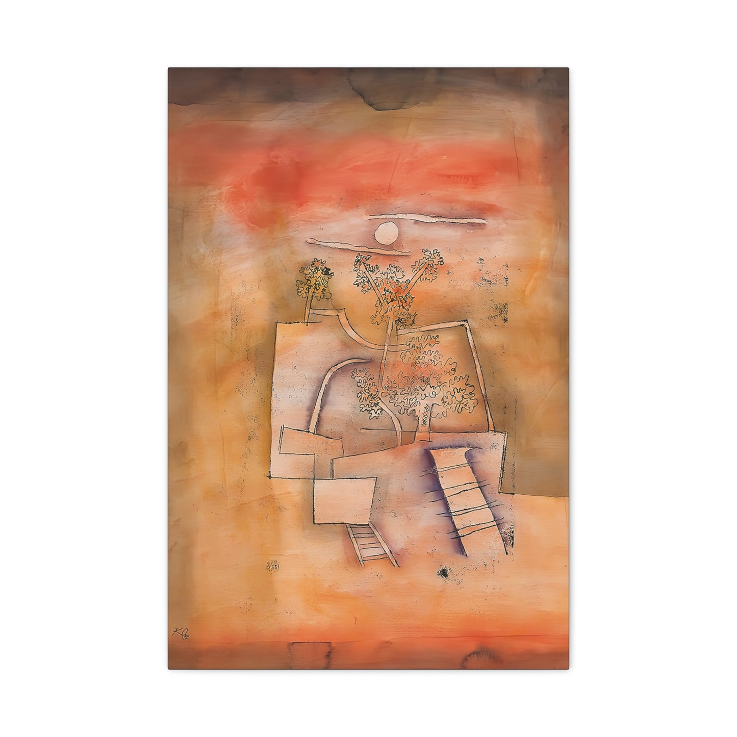 Tree Culture (1924) by Paul Klee  / Reproduction Fine Art sur Toile / Epaisseur 3.2 cm - 1.25 inch