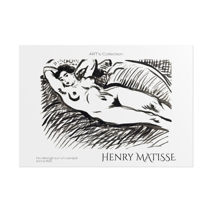 Nu allongé sur un canapé (circa 1927) by Henry Matisse / Affiche imprimée - Série ART's Collection