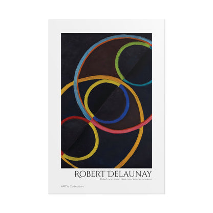 Relief noir avec des cercles de couleur by Robert Delaunay / Affiche imprimée - Série ART's Collection