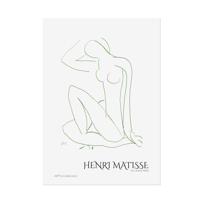 Nu assis (1952) version verte by Henri Matisse / Affiche imprimée - Série ART's Collection