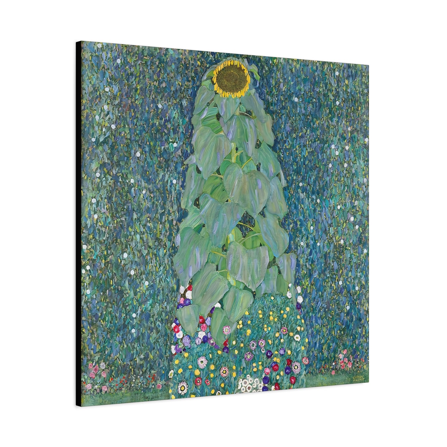 Sunflowers (1883) by Gustav Klimt / Reproduction Fine Art sur Toile / Flanc Large Epaisseur 3.2 cm - 1.25 inch
