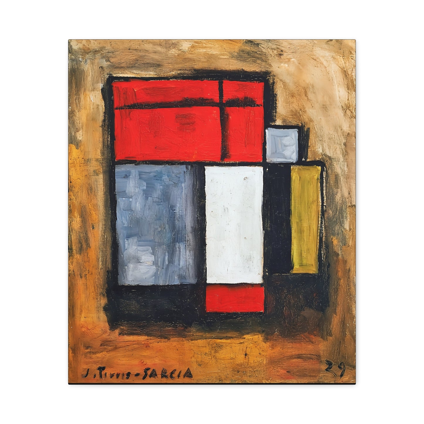 Formas abstractas (1929) by Joaquín Torres-García / Reproduction Fine Art sur Toile /  Epaisseur 3.2 cm - 1.25 inch