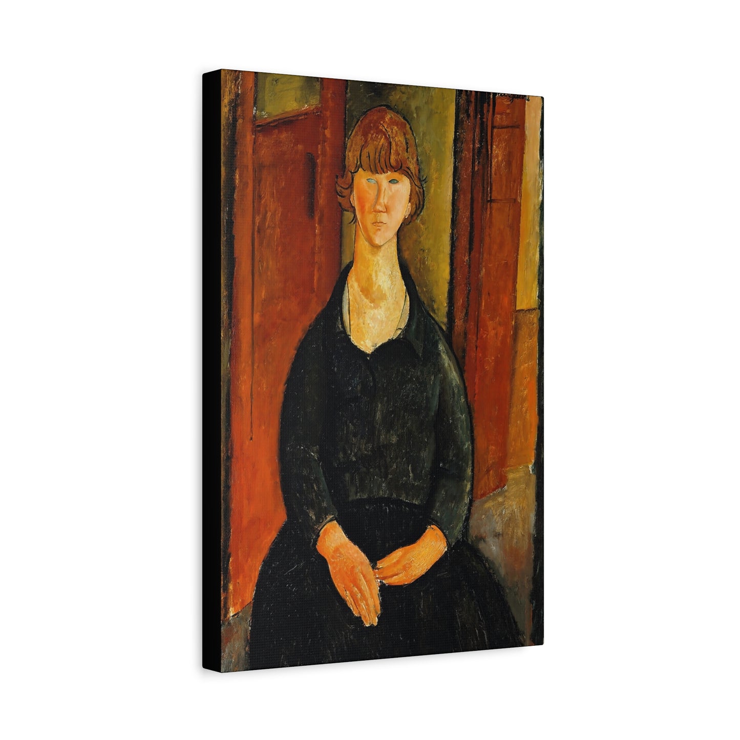 Flower Vendor (1919) by Amedeo Modigliani / Reproduction Fine Art sur Toile / Flanc Large Epaisseur 3.2 cm - 1.25 inch