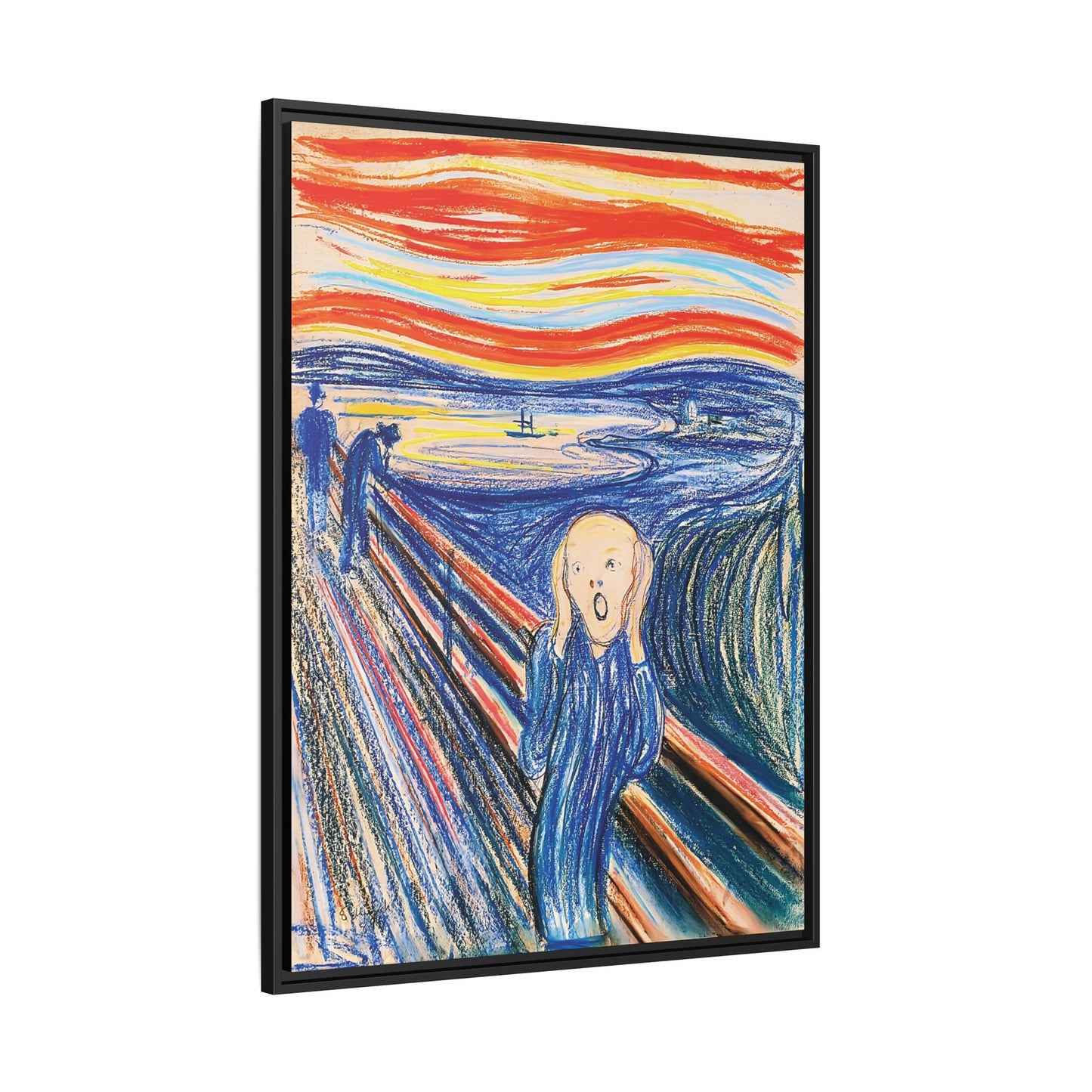 The Scream (1895) color version by Edvard Munch  / Toile encadrée sur caisse américaine