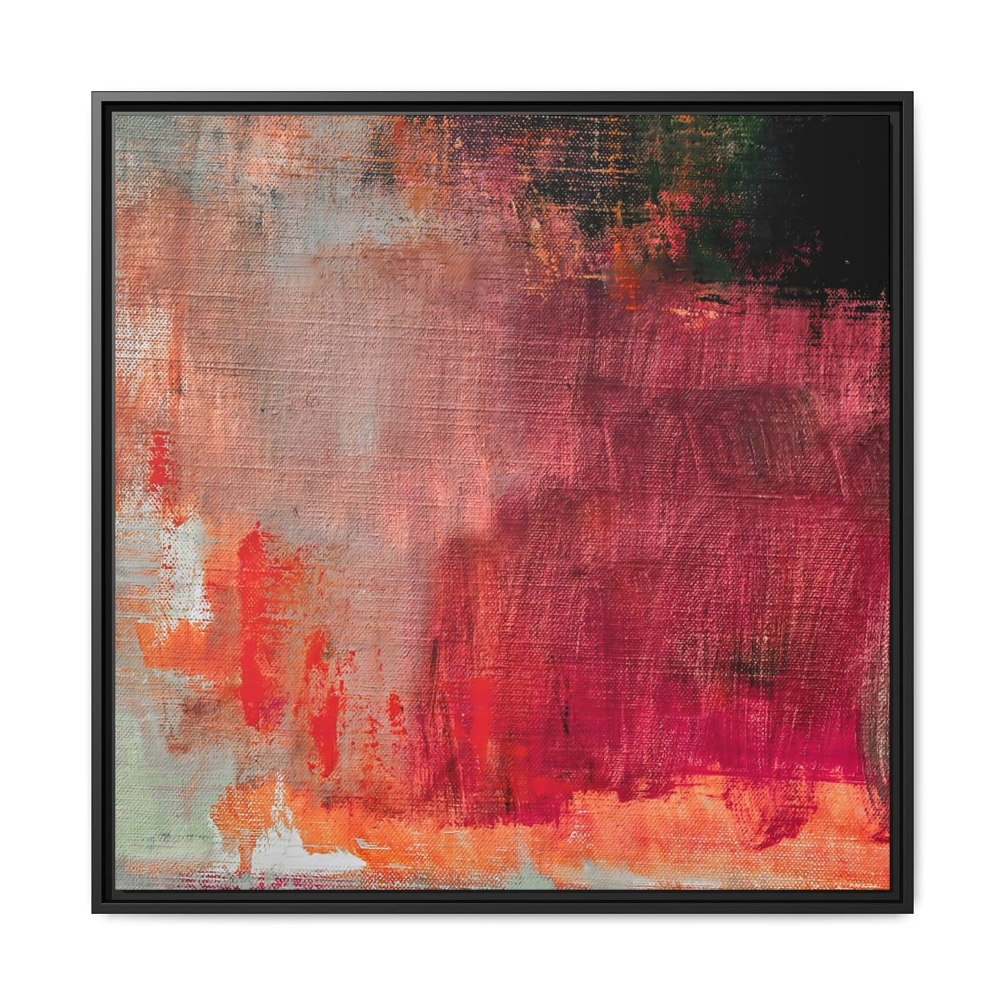 Tableau Contemporain Rubis "Série Sign Collections" / Toile encadrée sur caisse américaine
