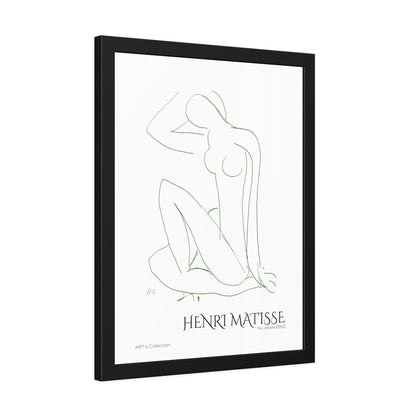 Nu assis (1952) by Henri Matisse version verte / Affiche Encadrée série ART's Collection
