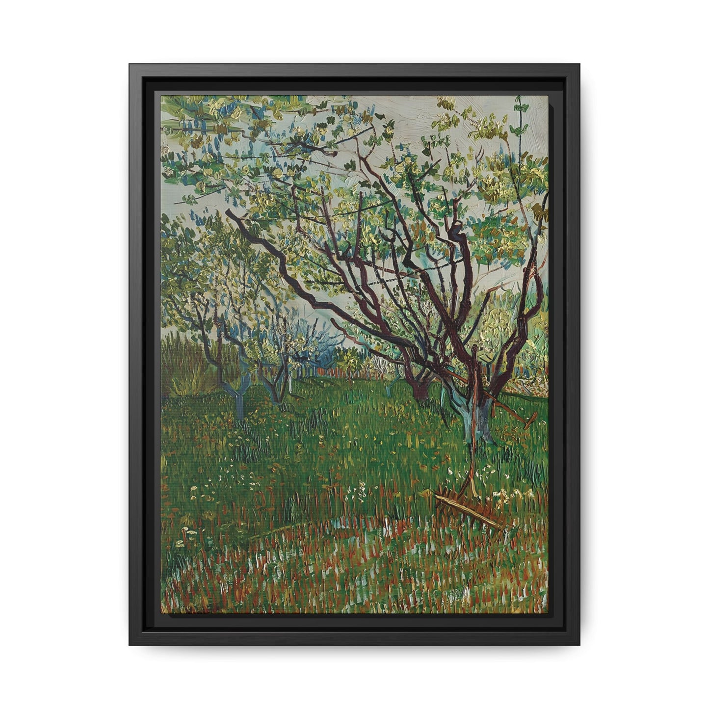 The Flowering Orchard (1888) by Vincent van Gogh / Toile encadrée sur caisse américaine