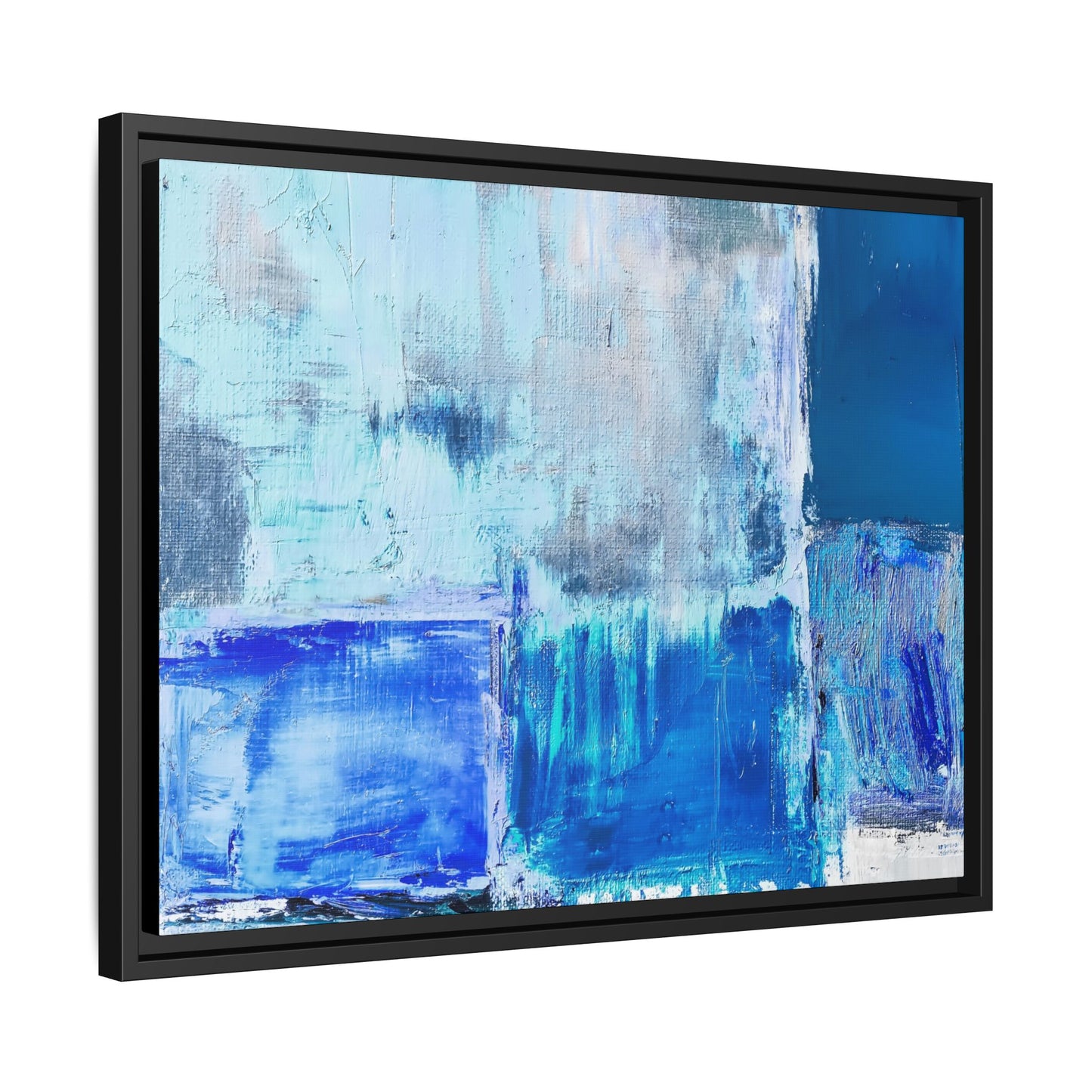 Tableau Beaux Arts Bleu Azur "Série Sign Collections" / Toile encadrée sur caisse américaine