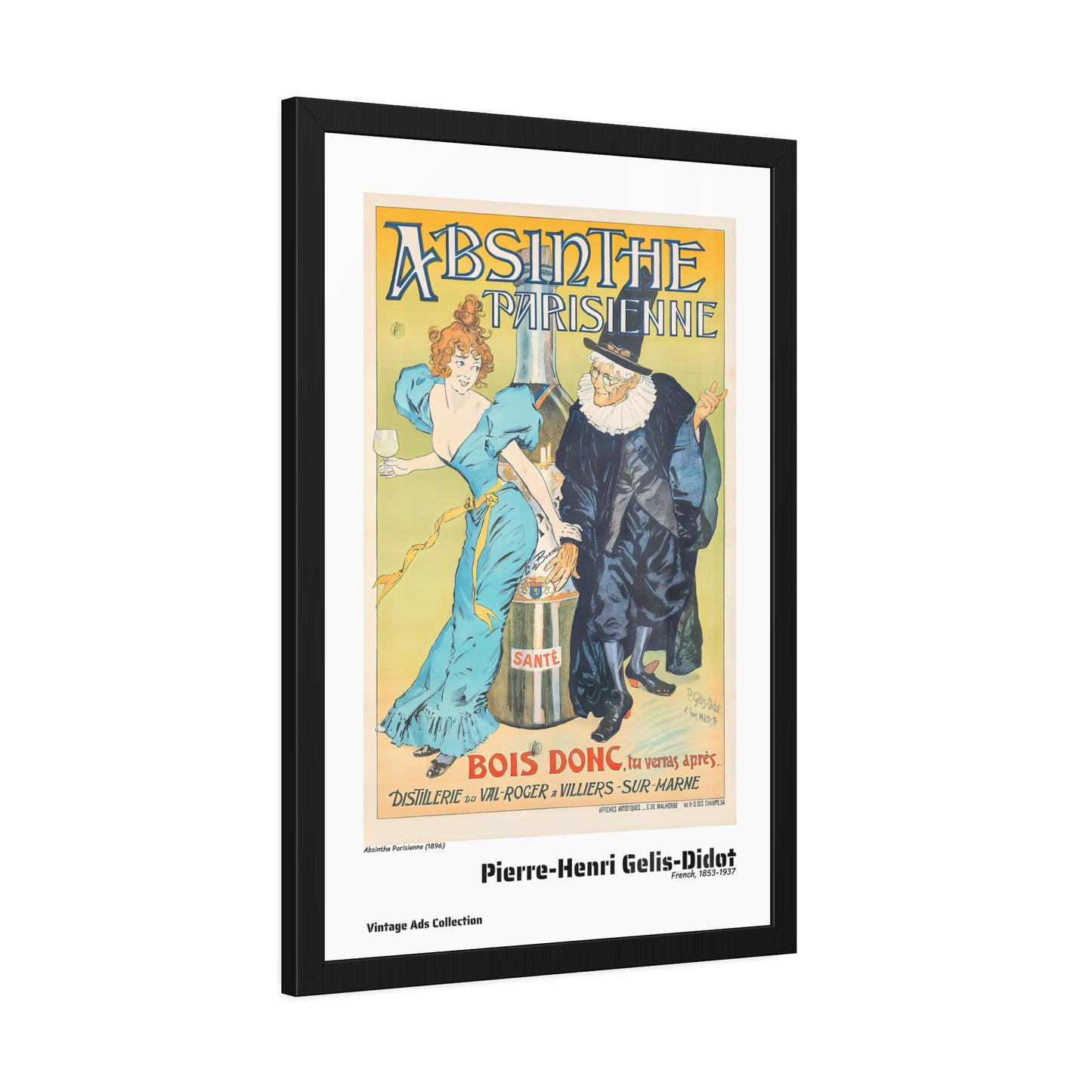 Absinthe Parisienne (1896) by Pierre-Henri Gelis-Didot / Affiche Encadrée Série Vintage Ads Collection