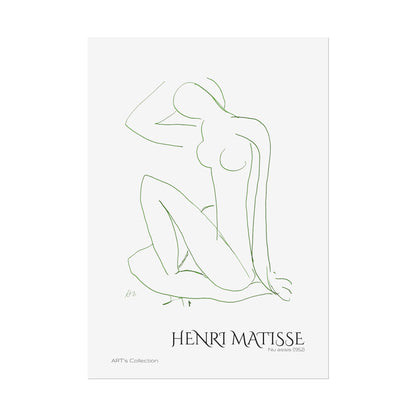 Nu assis (1952) version verte by Henri Matisse / Affiche imprimée - Série ART's Collection