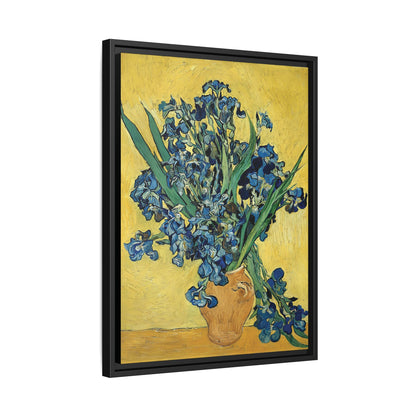 Irises (1890) by Vincent van Gogh / Toile encadrée sur caisse américaine