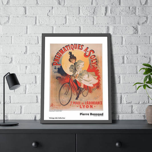 Pneumatiques A. Soly (ca 1900) by Pierre Bonnaud / Affiche Encadrée Série Vintage Ads Collection