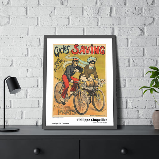 Cycles Saving (circa 1900) by Philippe Chapellier / Affiche Encadrée Série Vintage Ads Collection