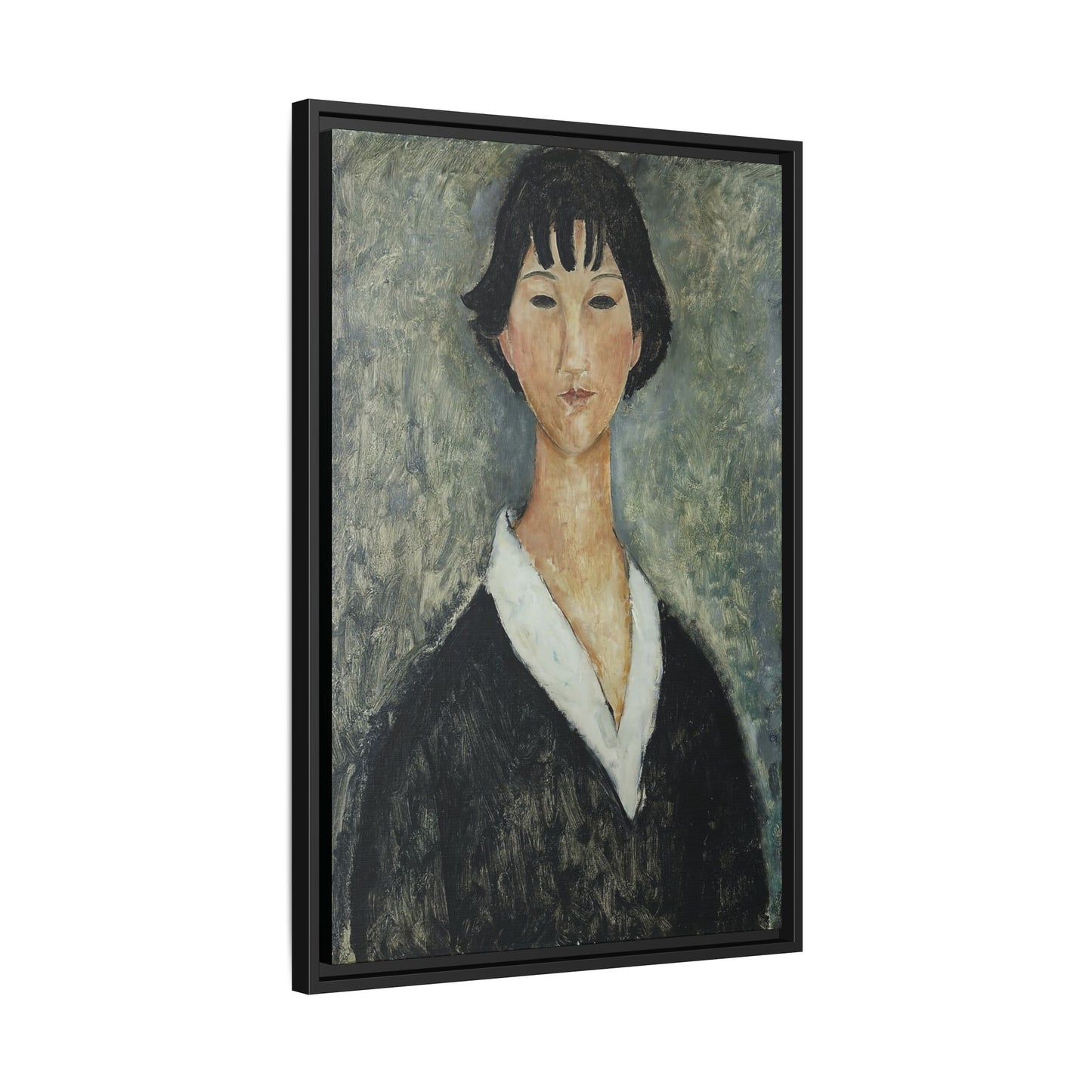 Jeune Fille Aux Cheveux Noirs by Amedeo Modigliani / Toile encadrée sur caisse américaine